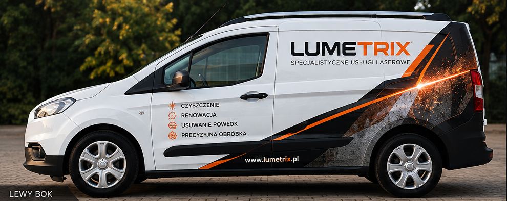 Samochód Lumetrix w oklejeniu firmowym